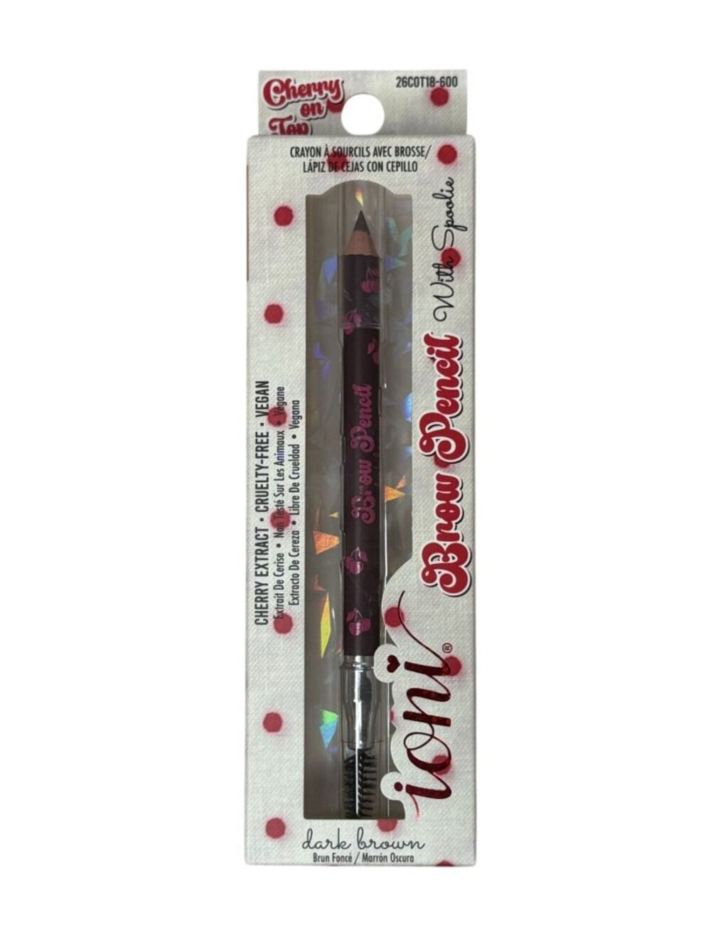 ioni Cherry On Top Brow Pencil Rosetta Dark Brown Spoolie Vegan